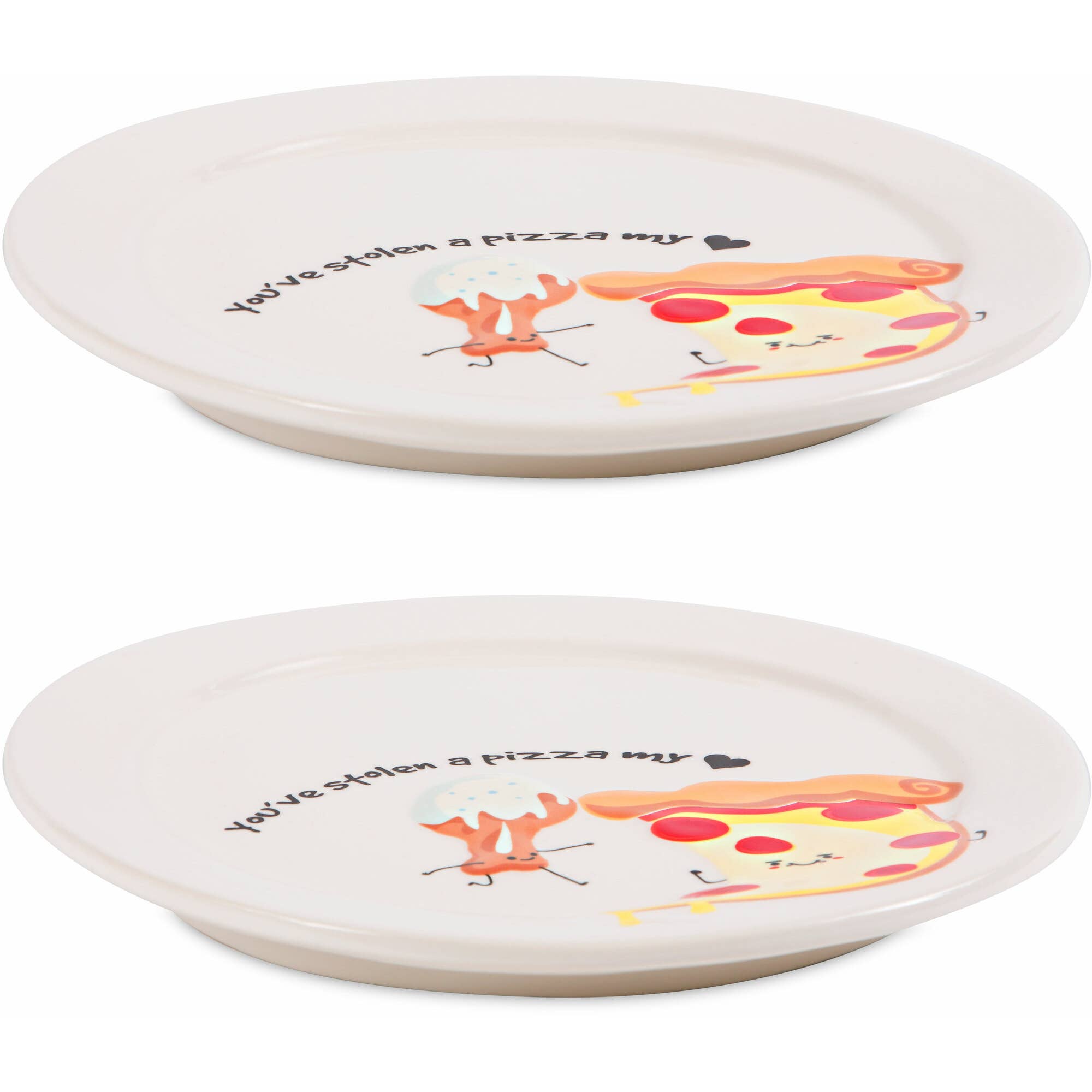 Pavilion - Wholesale Appetizer Serveware - Pizza My Heart  - 7" Appetizer Plates
(Set of 2) 3