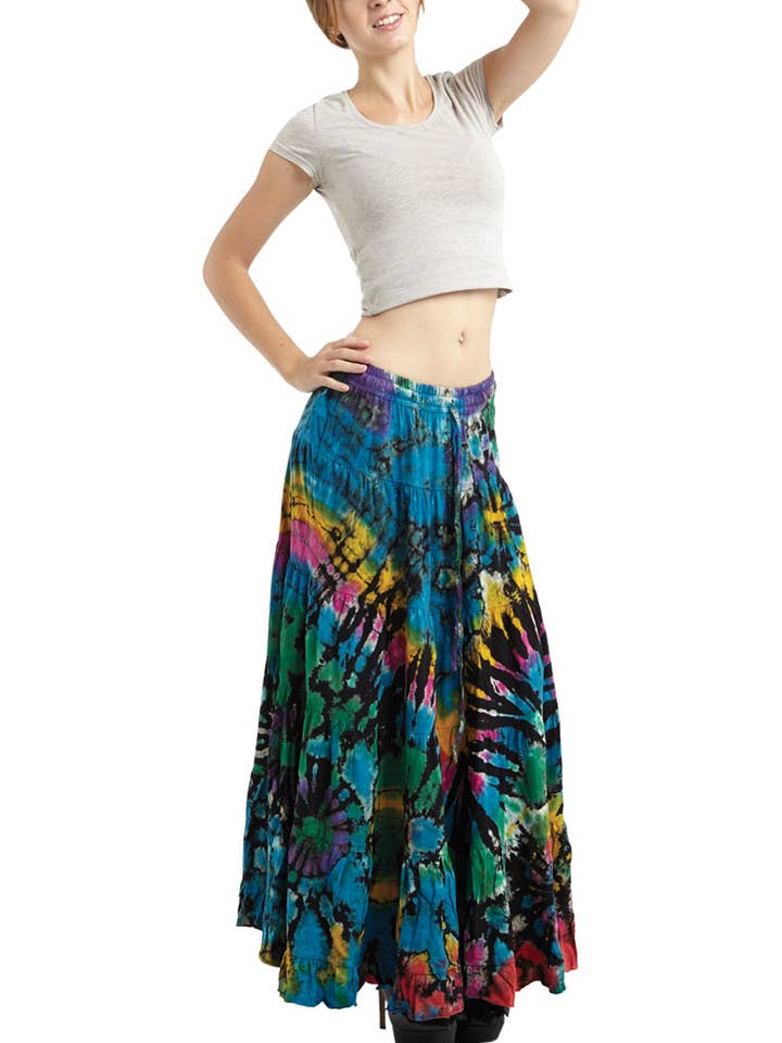 Gonna maxi tie-dye (TH-841) per la vendita all'ingrosso da parte di Kathmandu Imports