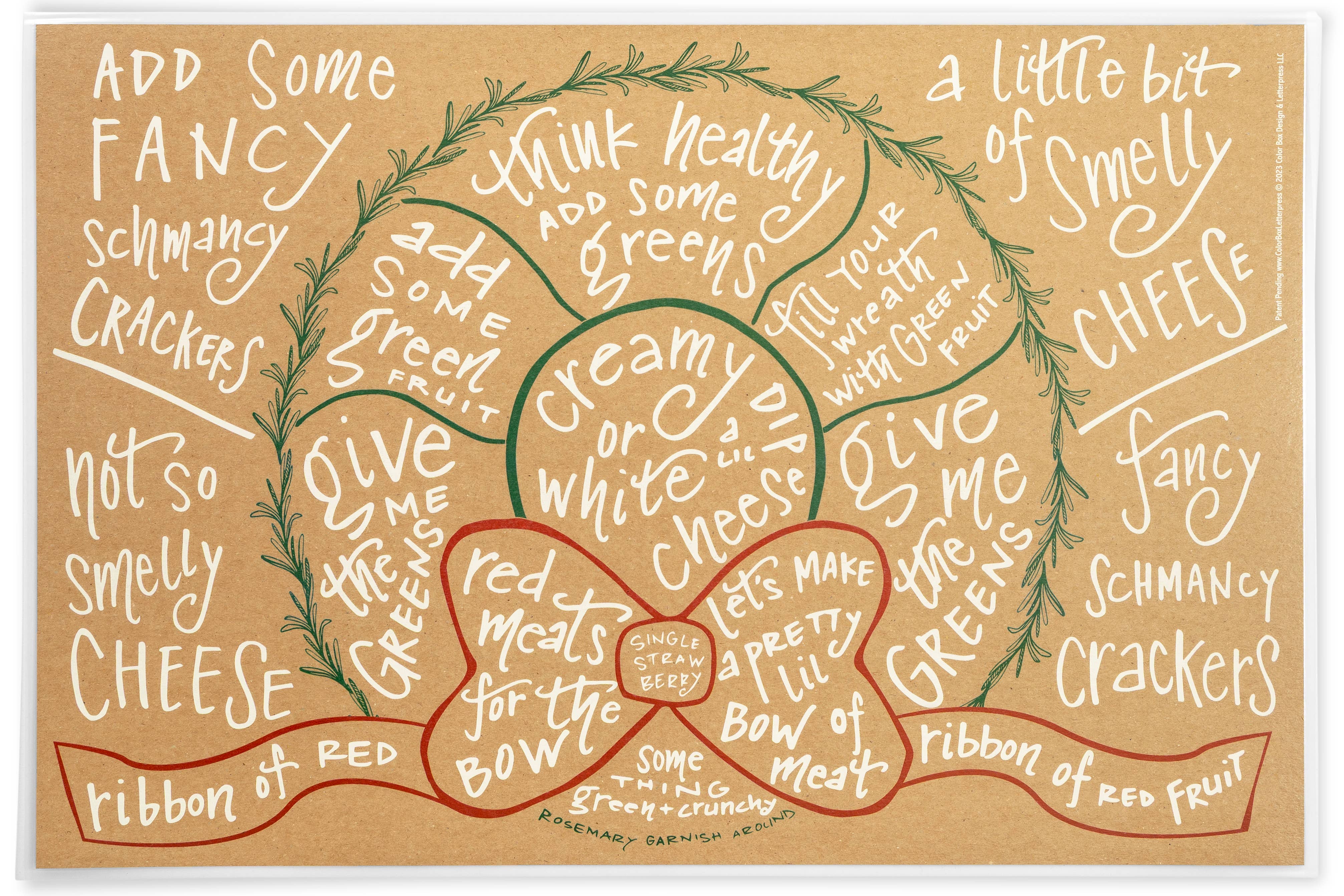 Color Box Design & Letterpress - Wholesale Cheese Board - Charcuterie Cheat Sheet | Wreath2