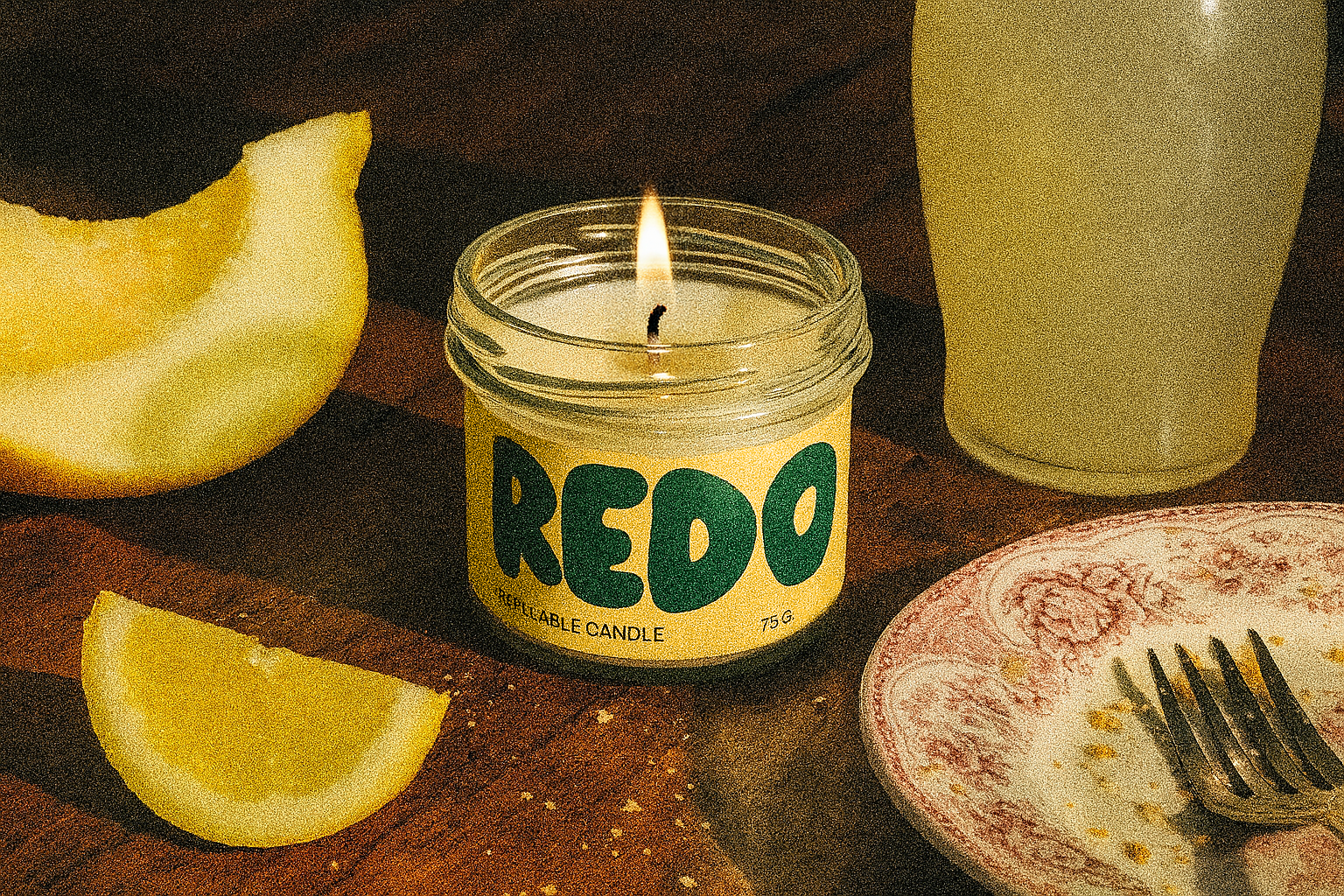 Redo Candle Co - Wholesale Jar/Filled Candle - Lemon Candle I Citrus Candle I Vegetable Wax I Retro Gifts2