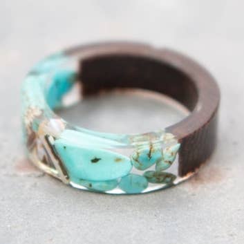 Hipster Row - Wholesale Band/Stacked Ring - Glass Wood Ring8