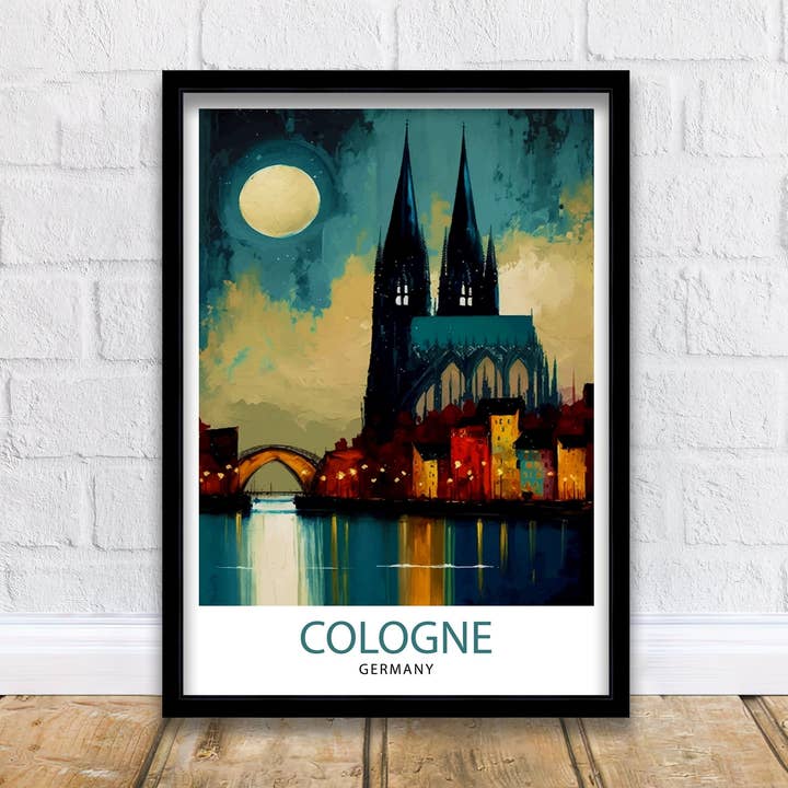 Cologne Germany Travel Poster , Cologne for wholesale by InkNPrintz