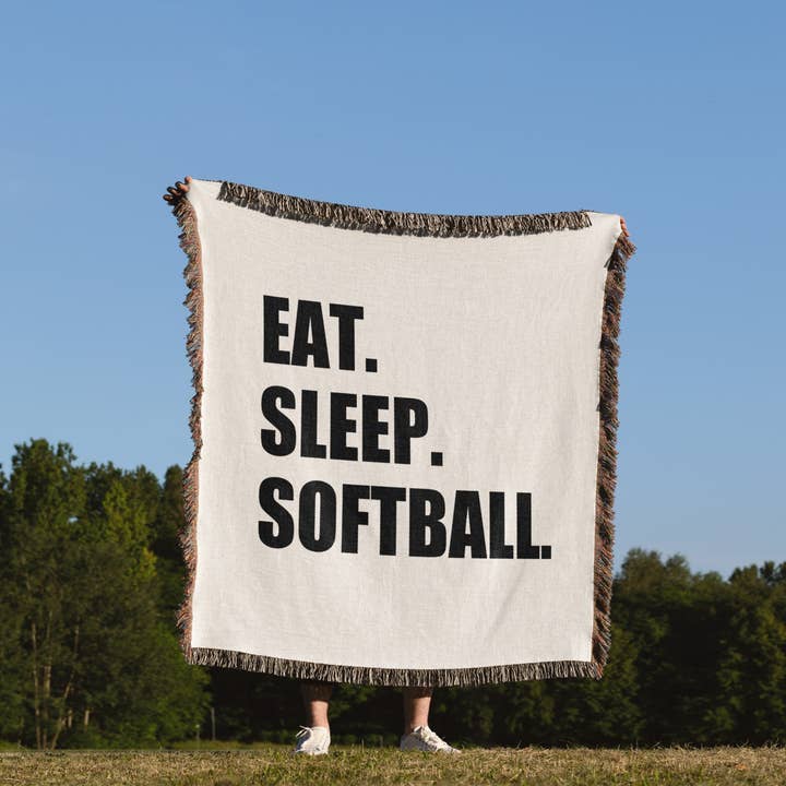 3dRose - Wholesale Throw Blanket - 3dRose, Eat Sleep Softball - team sport playing enthusiast play player text, Blanket1