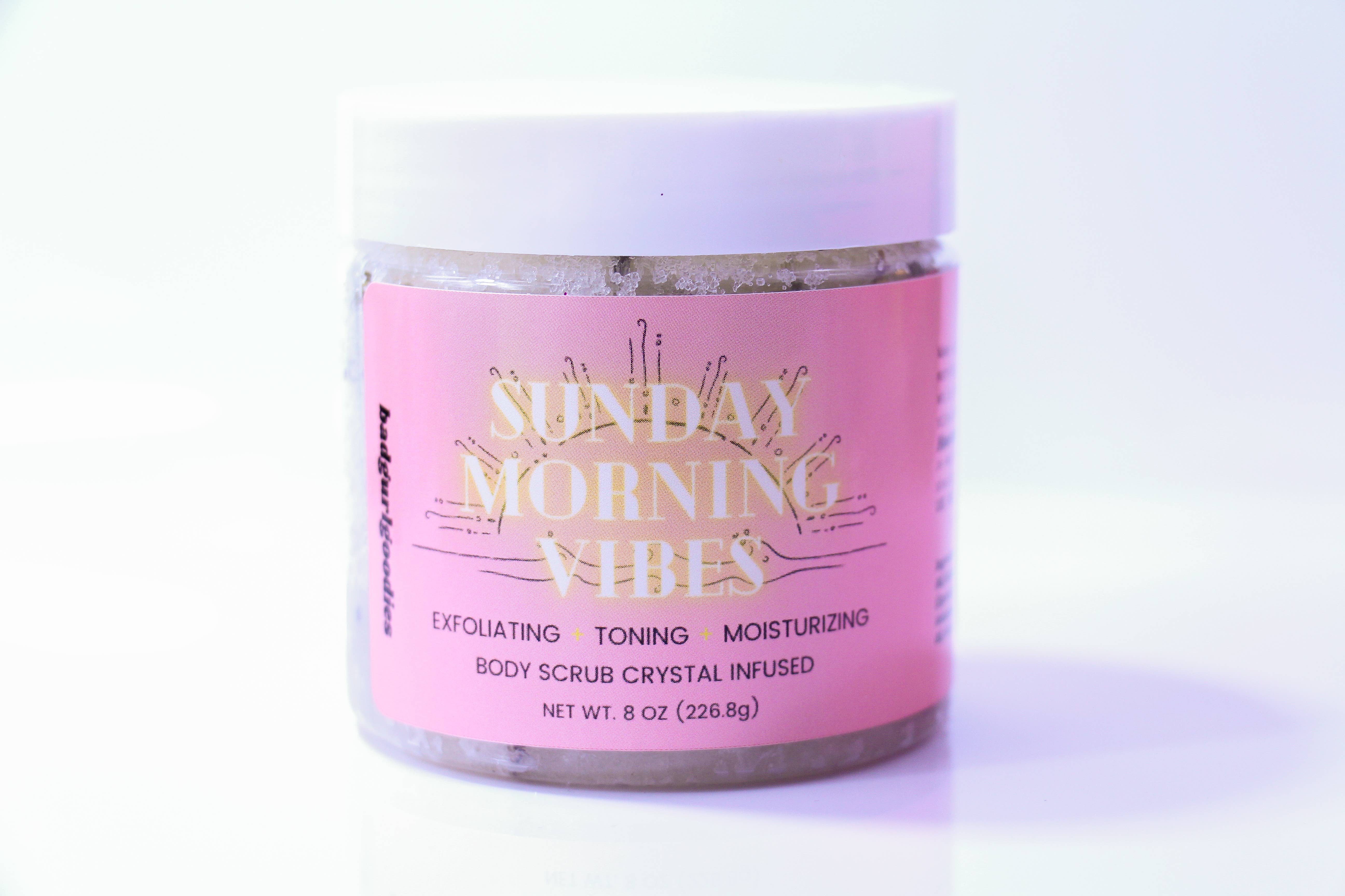 Badgurlgoodies – Esfoliante corporal por atacado – Esfoliante com infusão de limão e lavanda Sunday Morning Vibes3