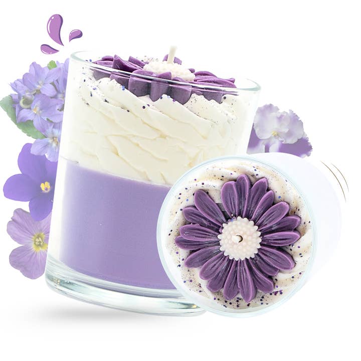 Large gourmet purple candle - Christmas for wholesale by Les Fées Mères
