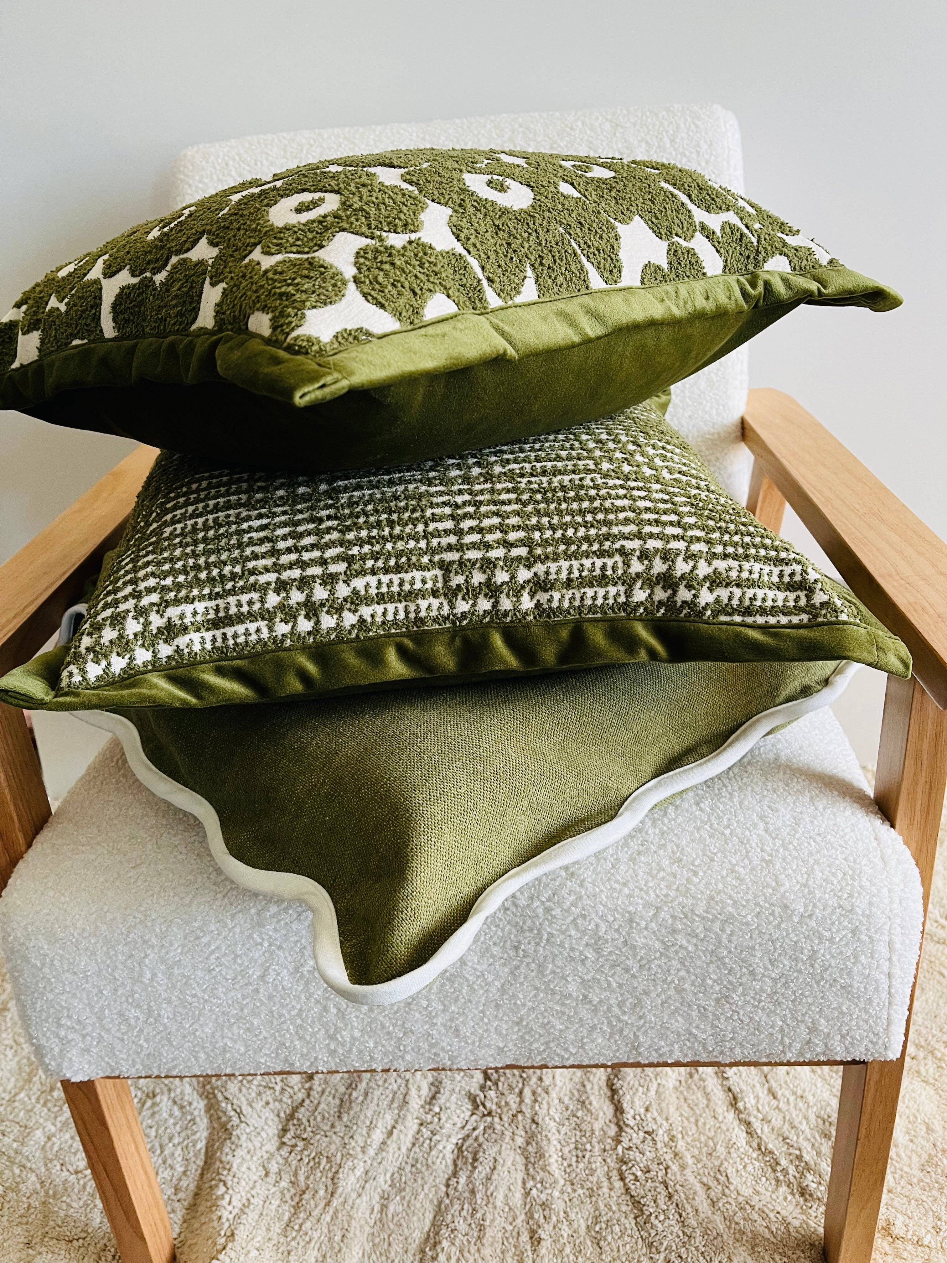 Mama and Tochter – wholesale Throw pillow cover – Velvet Houndstooth Cushion Cover - Green2