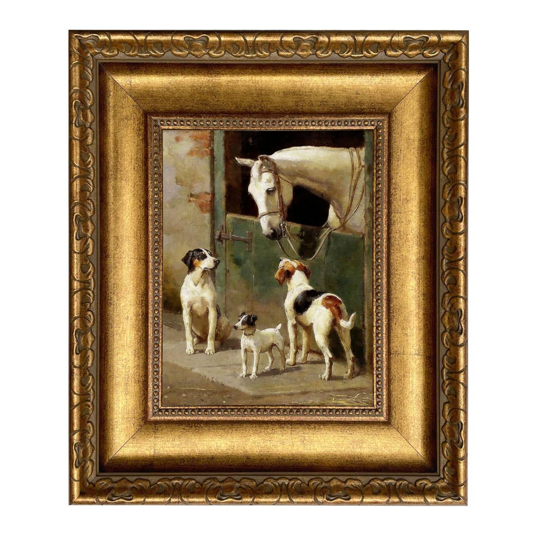 Madison Bay Co. - Historical Home Decor Reproductions - Wholesale Art Print - Dog and Horse at Stable Vintage Painting Print on Canvas31