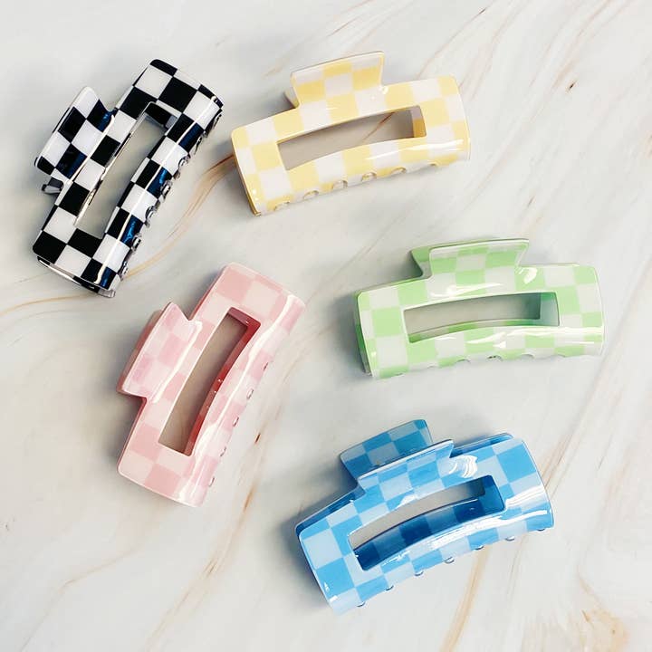 Ellison+Young - Wholesale Hair Clip - Women's - Checker Lovers Hair Claw