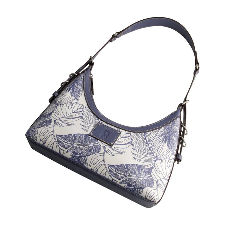 True Religion - Wholesale Shoulder Bag - Women's - Tommy Bahama Graphic Leaf Print City Hobo, NAVY