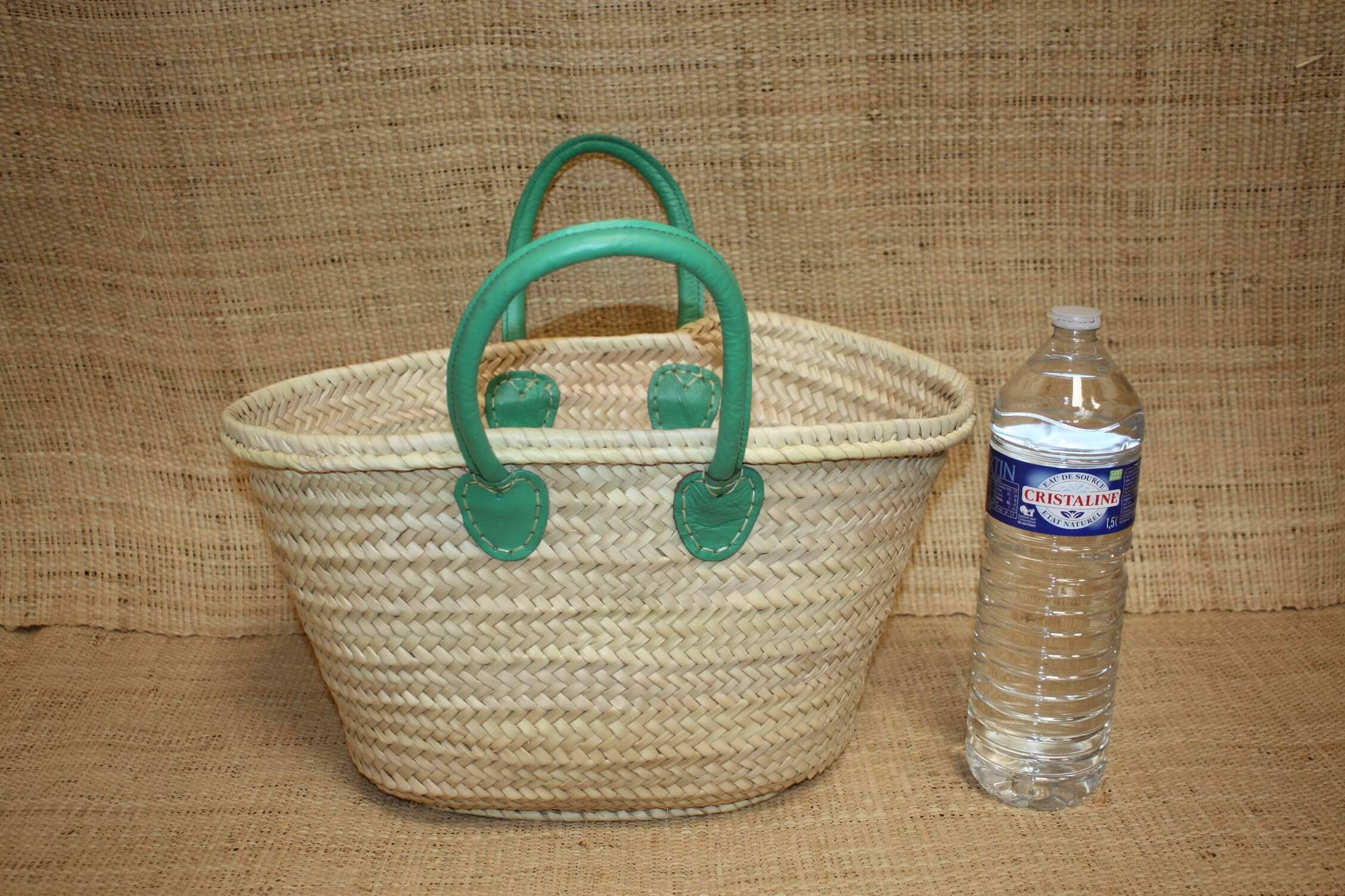 Boutique Huléti - Wholesale Beach Bag - Rattan Shopping Basket | Straw Beach Bag | Wicker Market Tote - Round Leather Handles: Several Colors Available0