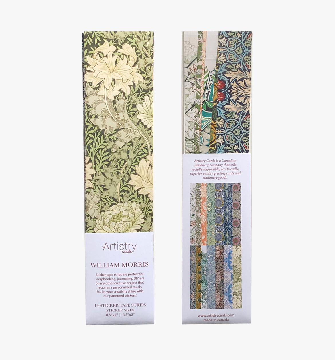Artistry Cards - Wholesale Sticker - Set of William Morris Floral Design Sticker Tape Strips0