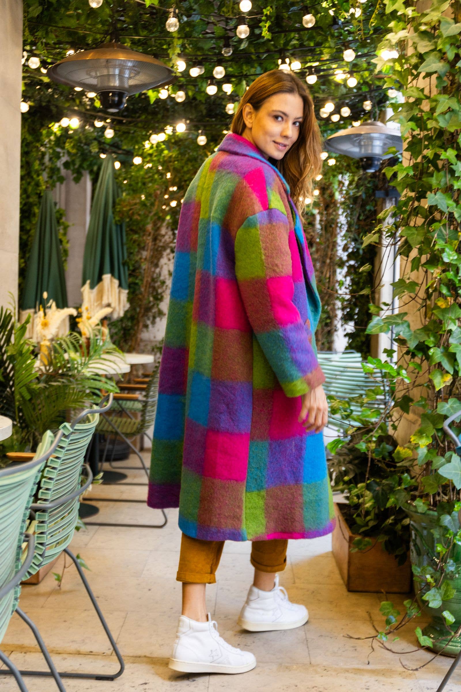 NOELINE - Wholesale Coat - Women's - Plaid wool coat 60705-520