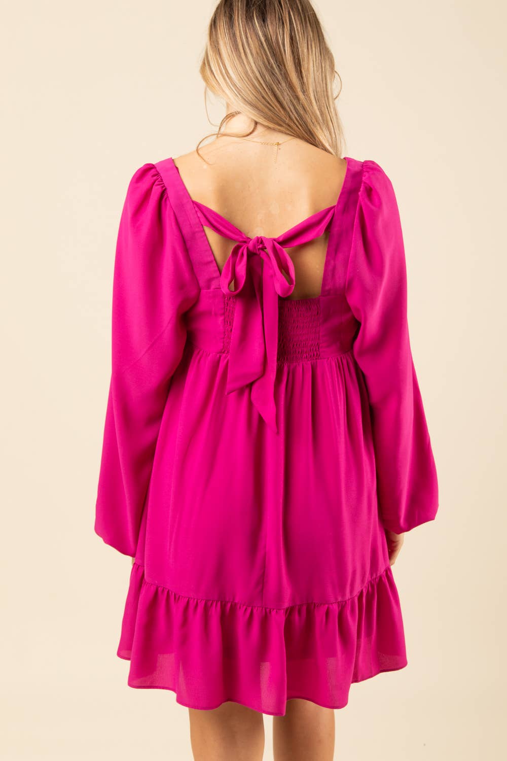 VERY J – Engroshandel Kjole - Dame – ND31020-buste plisseret rygløs feriefestminikjole9