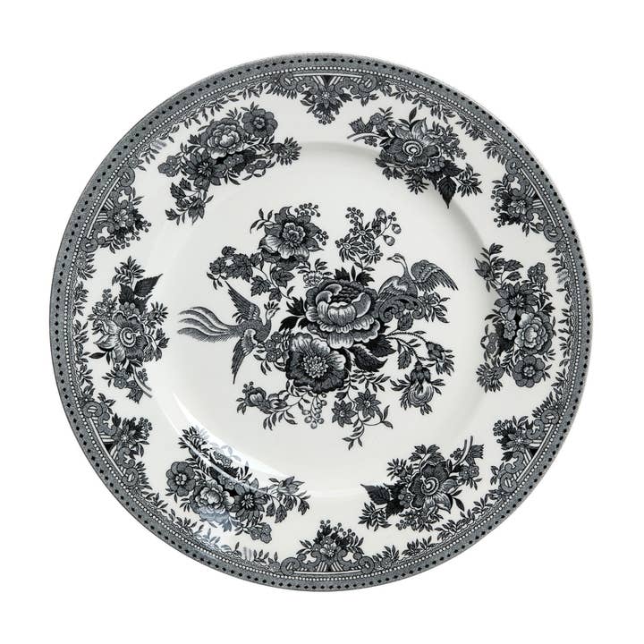 Grande assiette faisans asiatiques noirs pour la vente par Burleigh