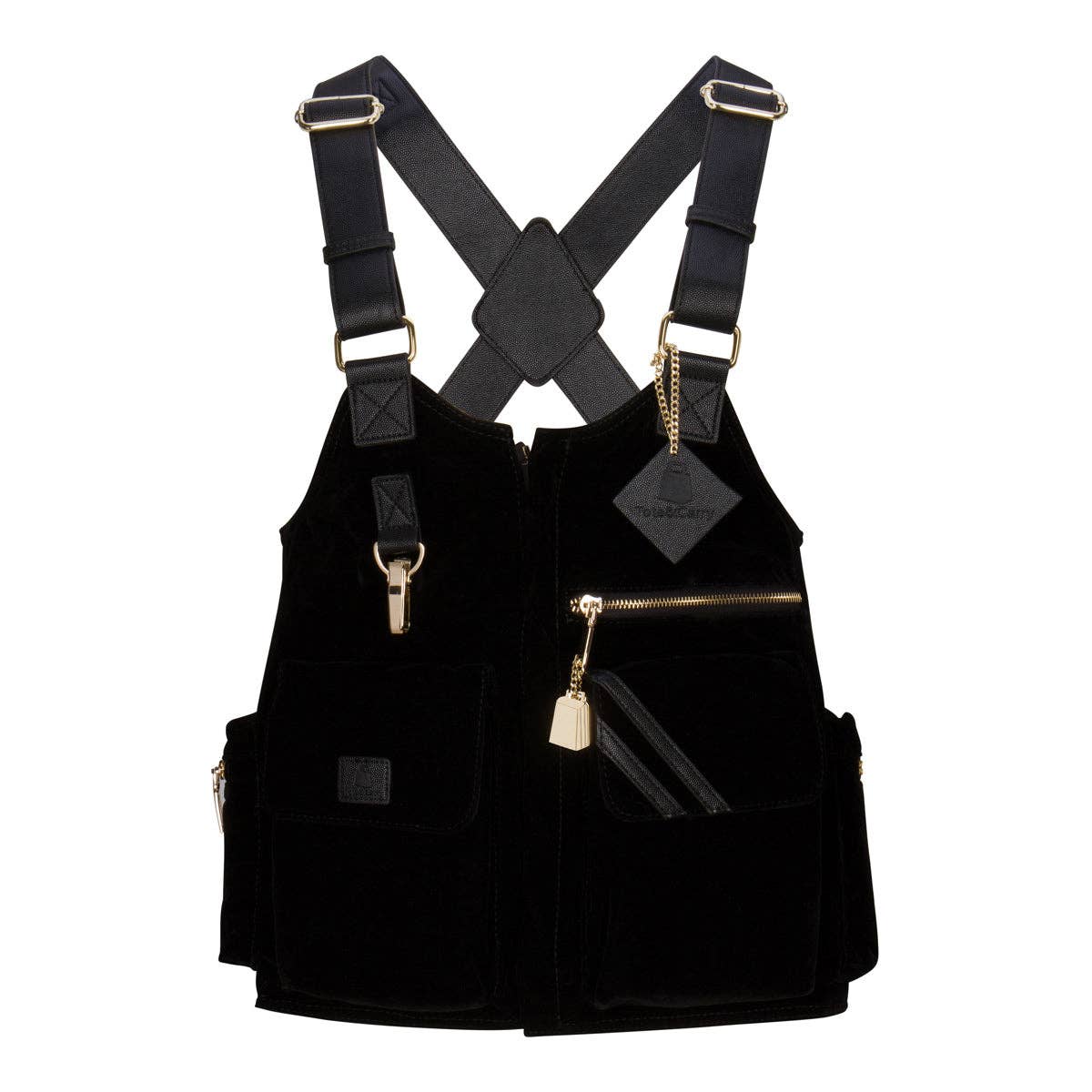 Black Velvet Fabric Tactical Vest Fashion