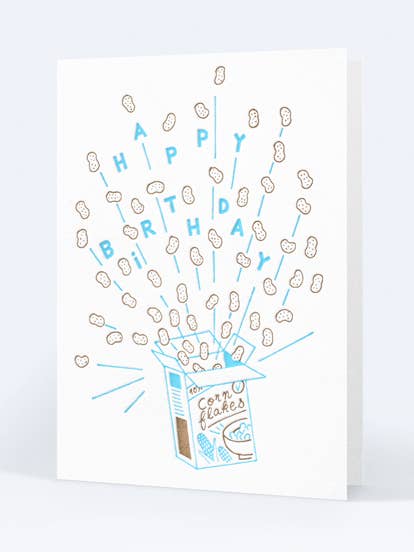 Happy Birthday cornflakes for wholesale by Letterpress de Paris