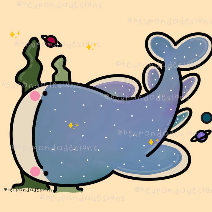 squalo balena galattica (stampa artistica) per la vendita all'ingrosso da parte di heypandadesigns