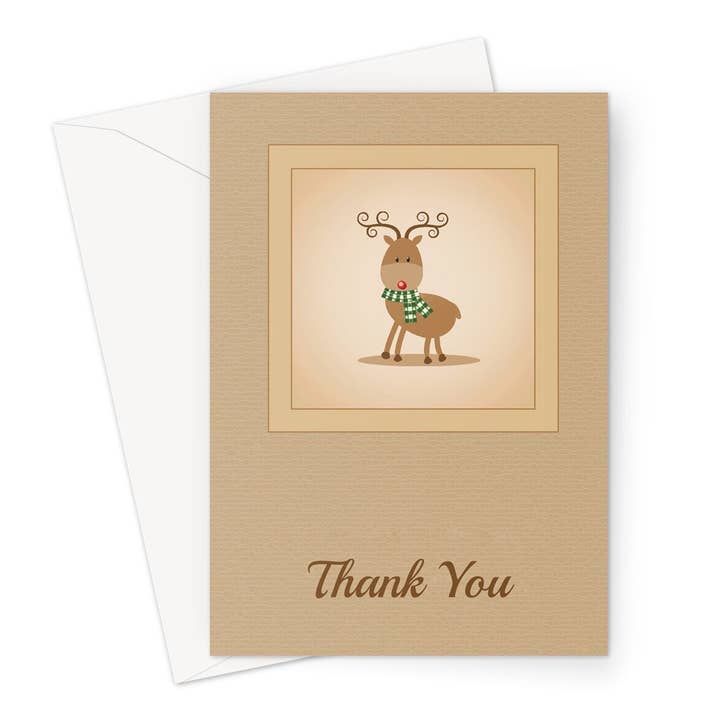 Carte de vœux de Noël Thank You Deer pour la vente par Wild And Arty