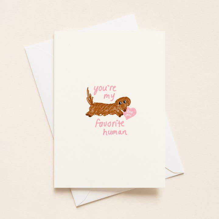 “You're my Favourite Human” Valentine's Cards for wholesale by Rue 32