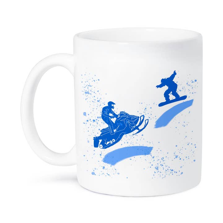 3dRose - Vente Tasse à café - 3dRose, Motoneige, snowboard, neige. Sport d'hiver. Ajoutez votre texte personnalisé, Tasse8