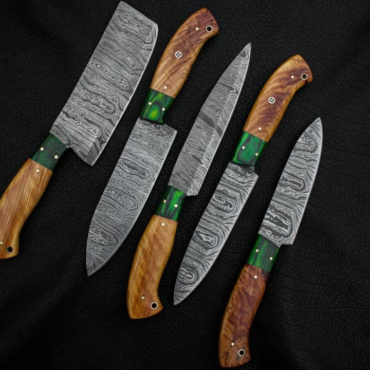 Bravohandicrafts - Wholesale Kitchen/Utility Knife - Handmade Damascus Steel Kitchen Chef Outdoor BBQ Knives.3