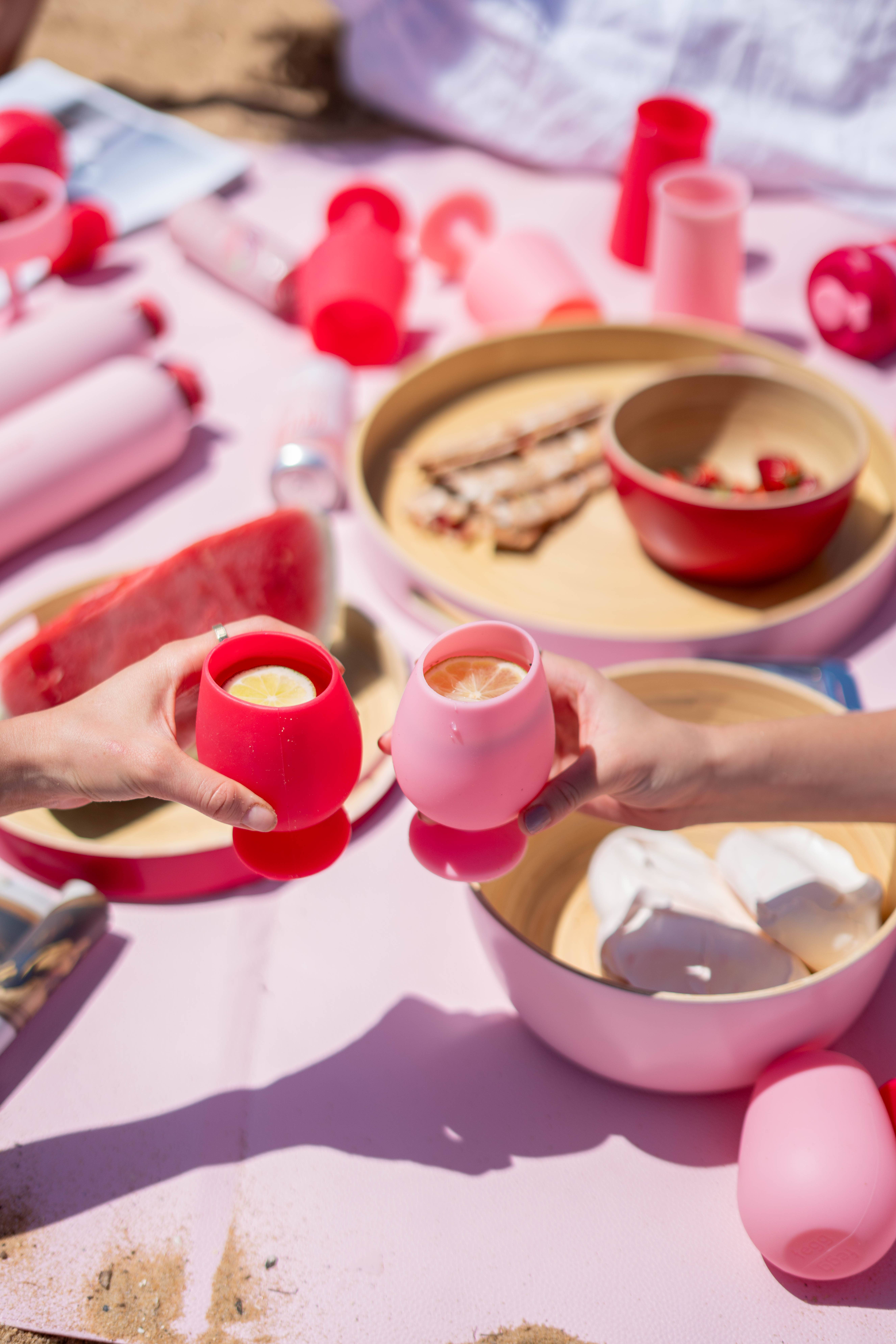 porter green | style + sustainability - Wholesale Wine Glass - Cherry + Blush | Stemm | Silicone Unbreakable Wine Glasses7