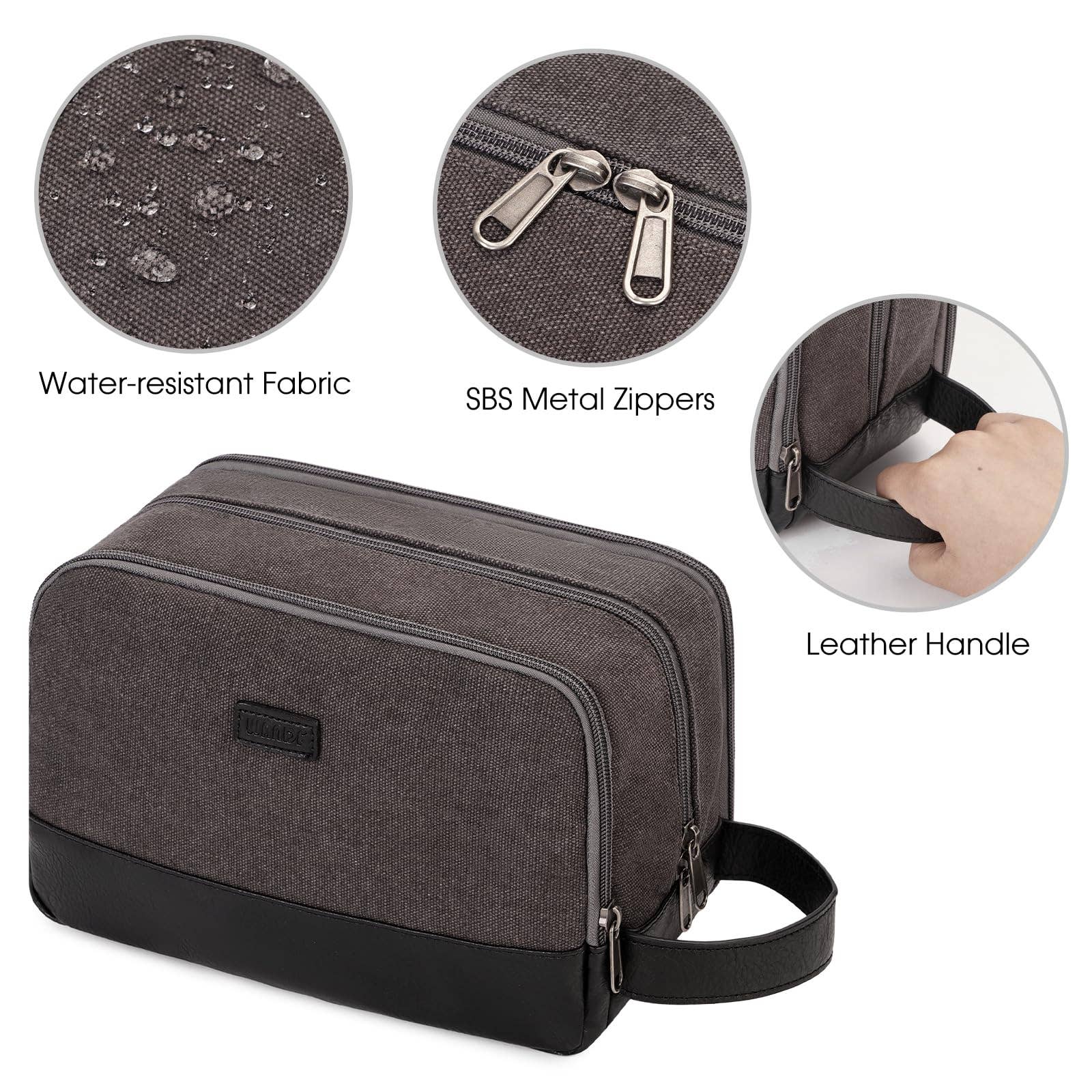 wandf - Wholesale Toiletry Bag - Men's - Canvas Travel Toiletry Shaving Bag Hanging Dopp Kit Unisex28