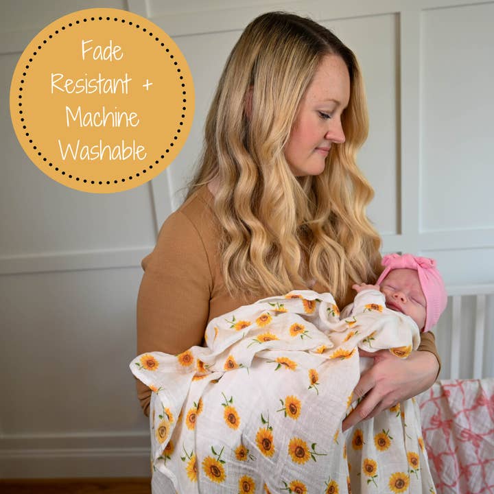 LollyBanks - Wholesale Swaddle - Baby - Sunflower Fields Baby Muslin Swaddle Blanket4