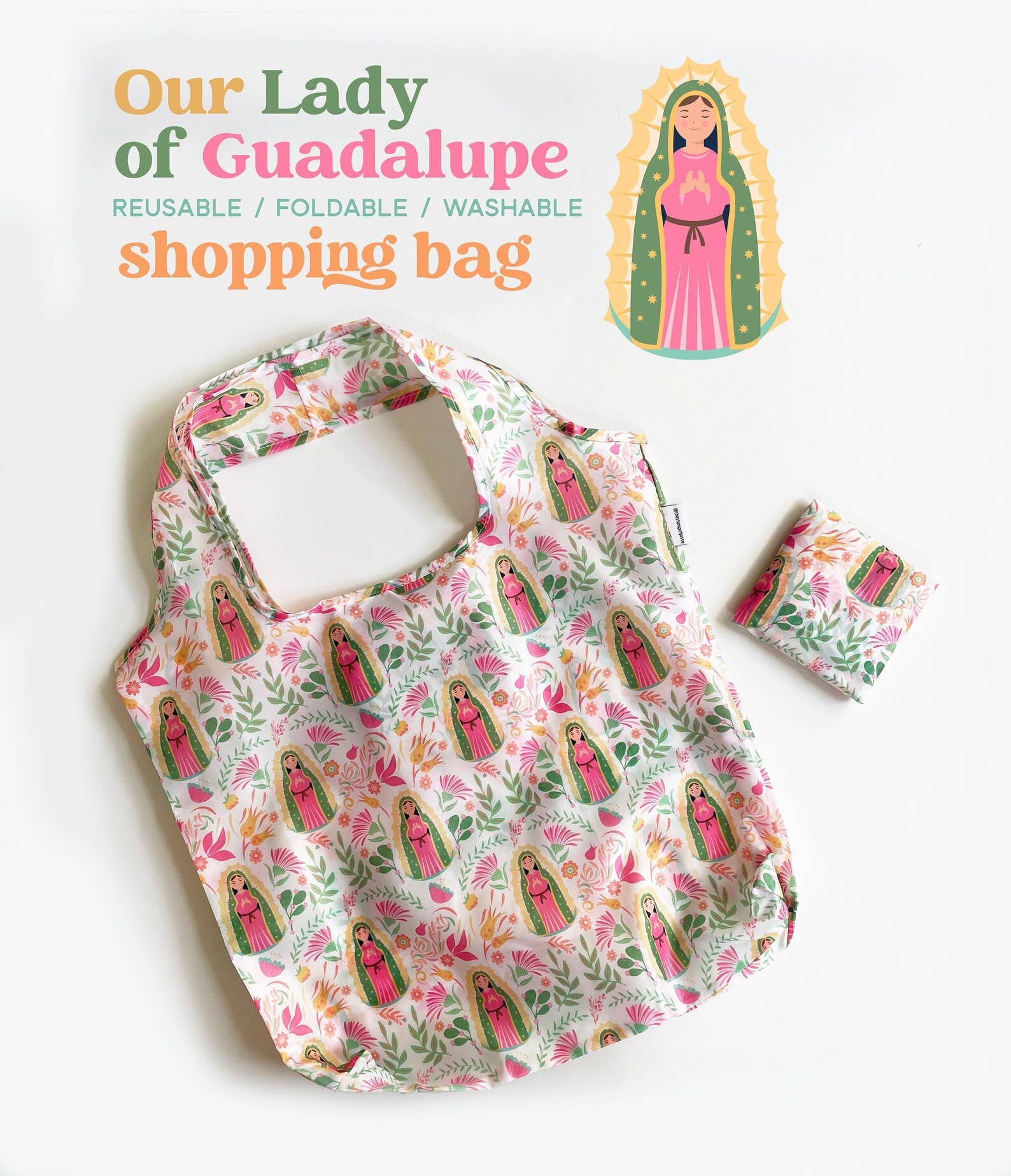 The Stump of Jesse - Wholesale Grocery/shopping bag - Our Lady of Guadalupe Reusable Shopping Bag I Washable Gift