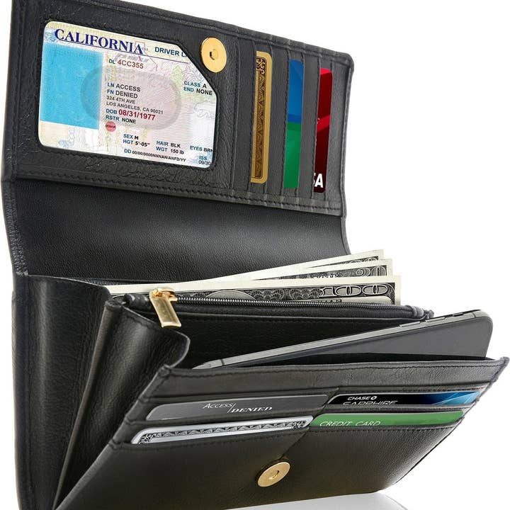 Access Denied Accessories - Wholesale Wallet - Women's - Accordion Clutch Wallet for Women Removable Checkbook Holder24