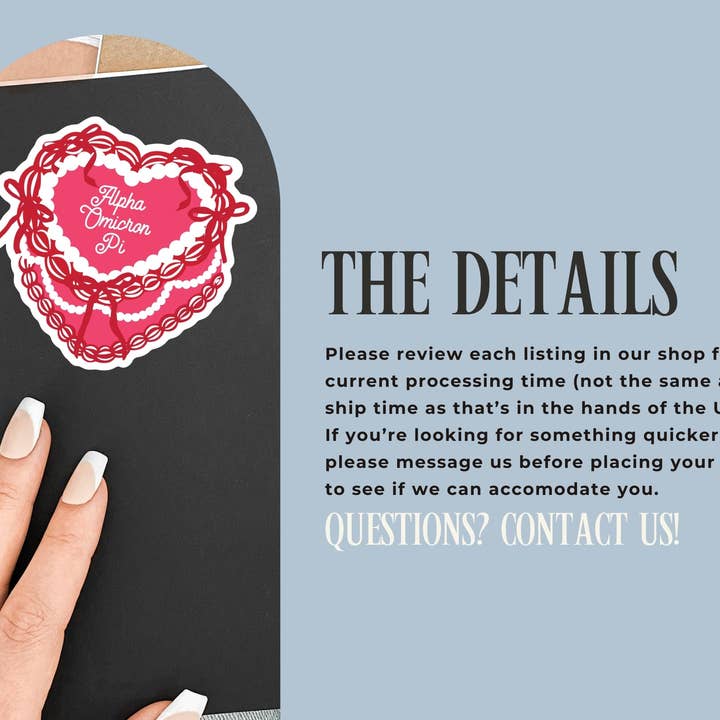 Aspen and Lark - Wholesale Sticker - Alpha Omicron Pi Sticker - Cake4