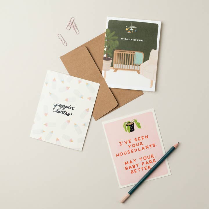 Slightly Stationery - Wholesale Baby Card - Better Than Your Houseplants | Funny Baby Shower Card1