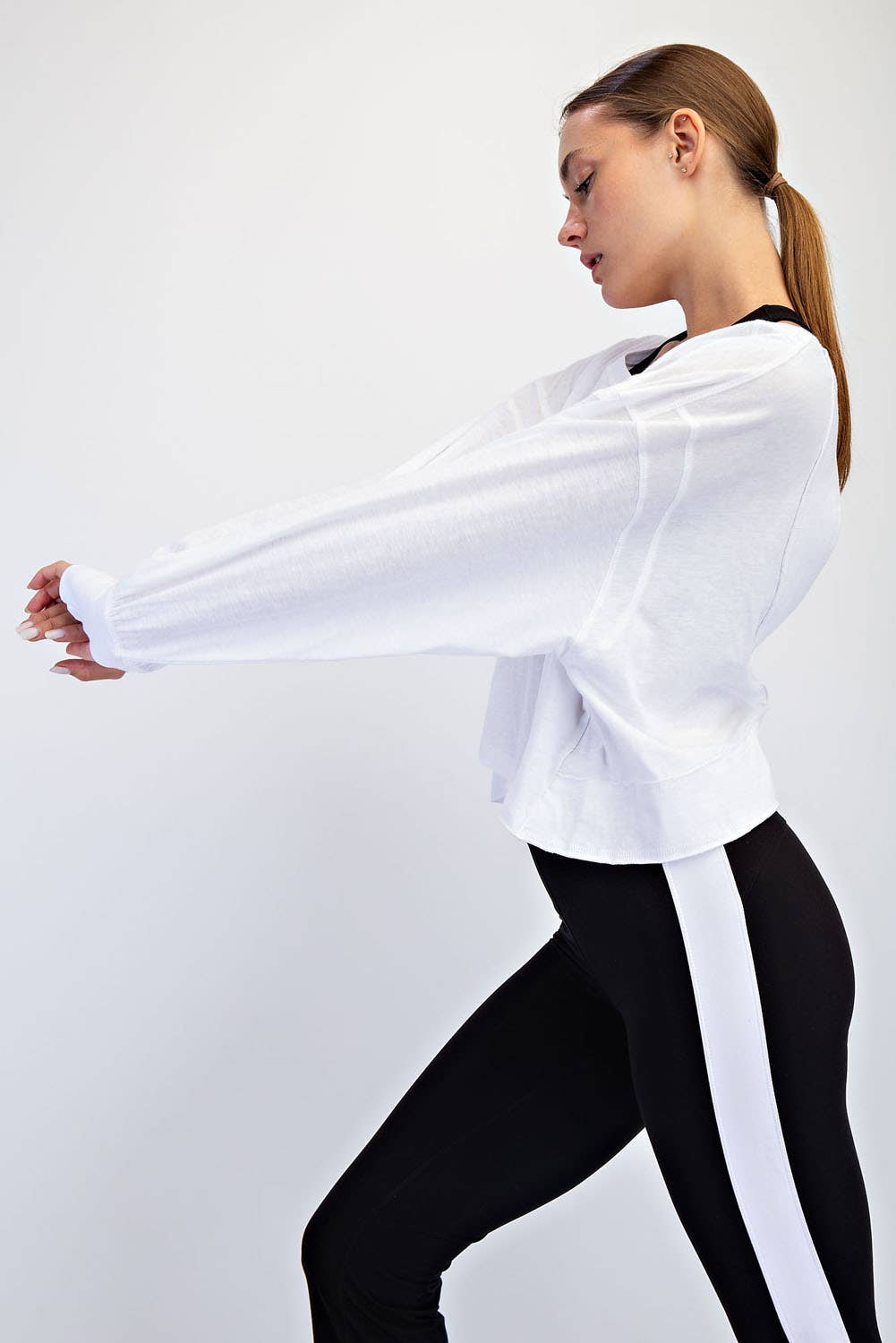 Rae Mode - Wholesale Lounge Top - Women's - COTTON SLUB OPEN BACK LONG SLEEVE TOP2