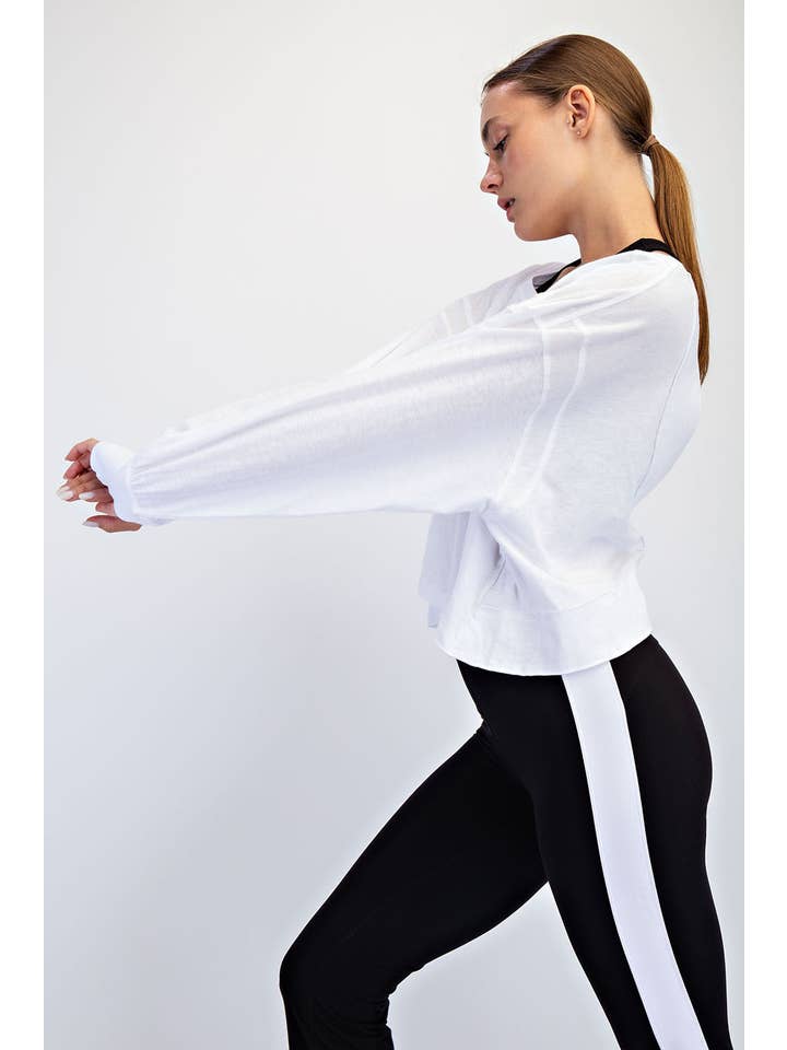 Rae Mode - Wholesale Lounge Top - Women's - COTTON SLUB OPEN BACK LONG SLEEVE TOP2