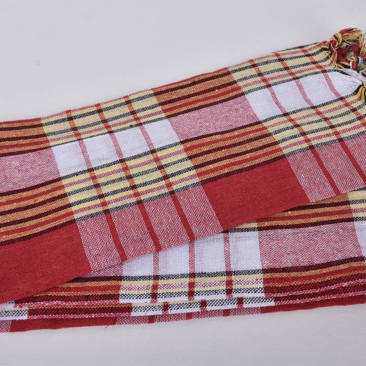 Organic Turkish Towels - Wholesale Beach Towel - Embroidered Beach Towel, Custom Yellow-Red Striped Towel4