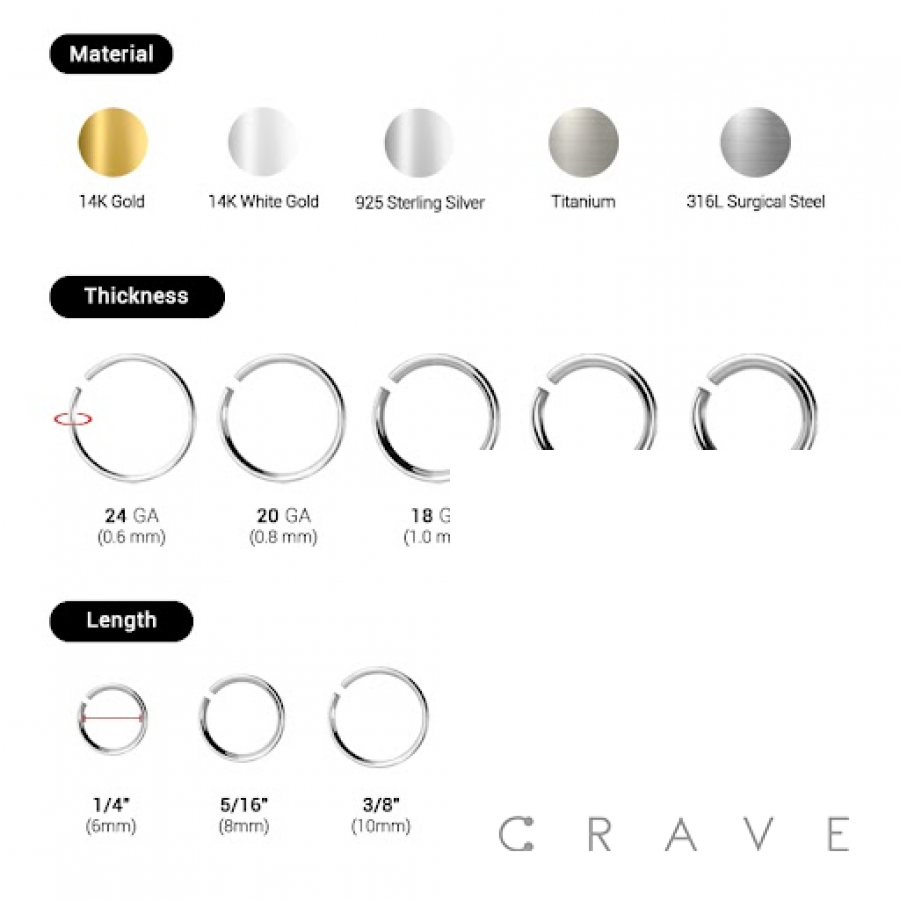 CRAVE - Wholesale Jewelry Set - 925 STERLING SILVER INFINITY NOSE HOOP PACKAGE4