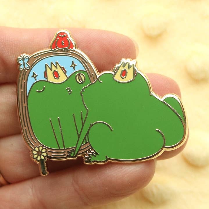 Self-love Frog Prince Enamel Pin for wholesale by Dbl Feature