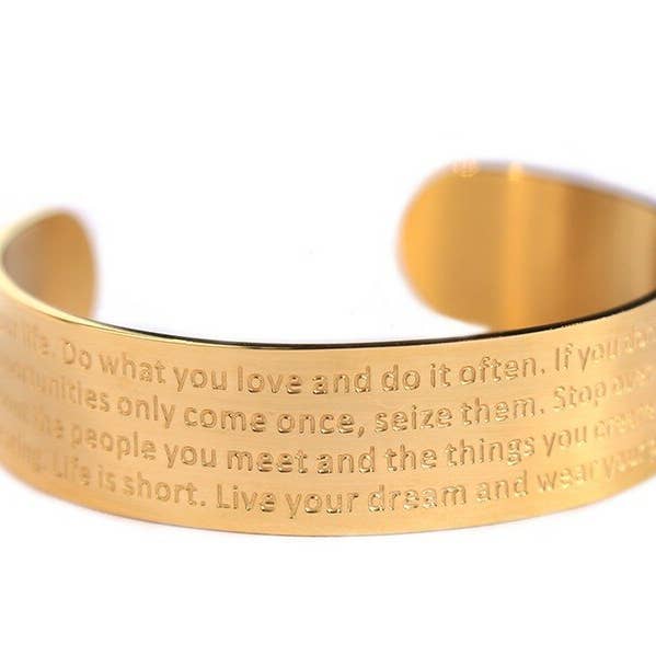 Motivación de brazalete dorado para venta al por mayor de Love Ibiza