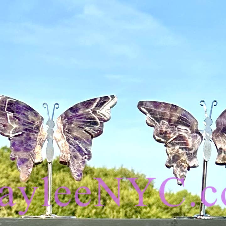 KayleeNYC - Wholesale Spiritual Stone/Crystal - Natural Chevron Amethyst Butterfly Crystal