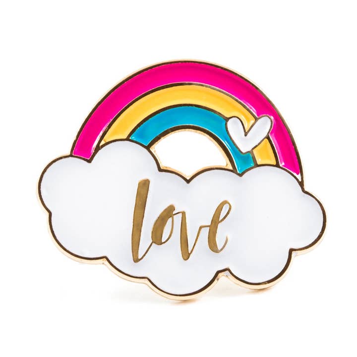 Spilla smalto Rainbow Love per la vendita all'ingrosso da parte di Justine Ma Design