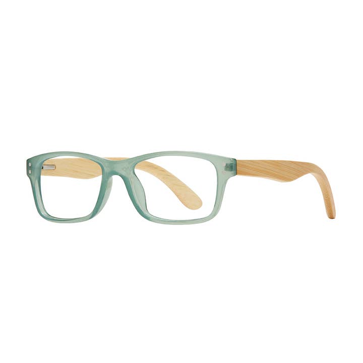 BP20178 NEW Fremont Reader - Matcha Green /Bamboo/Blue Light for wholesale by Blue Planet Eco-Eyewear