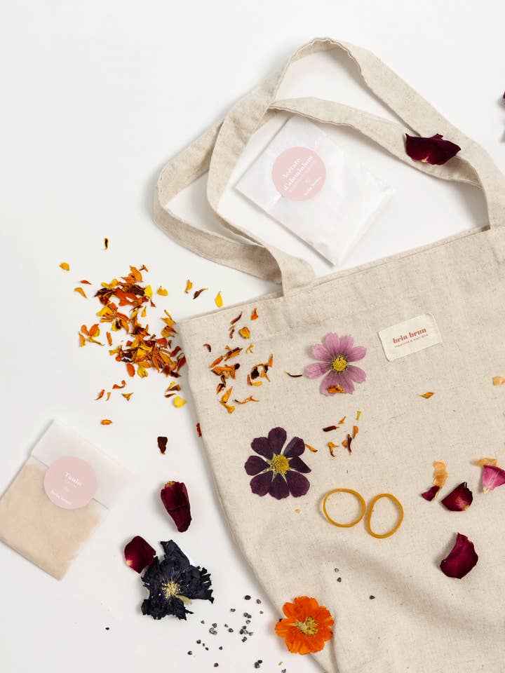 Ensemble sac fourre-tout avec impression florale para venta al por mayor de brin brun
