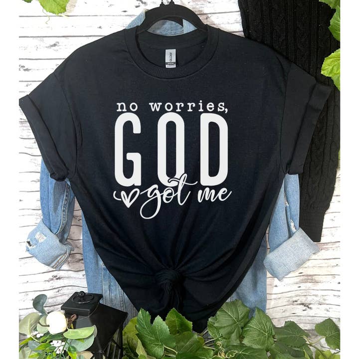 Duck Creations Wholesale - Wholesale Screen Printed T-Shirt - Women's - No Worries, God Got Me T-shirt