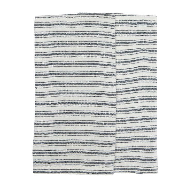 Boat Stripe Linen White & Blue Towels 20x30 - Set of 2 for wholesale by Caravan Home