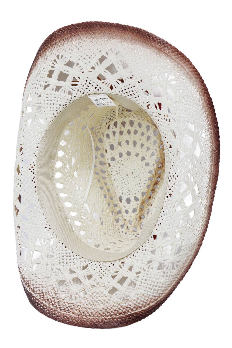 Cap Zone - Wholesale Cowboy Hat - Women's - Beaded Crochet Crushable Straw Cowboy Hat11