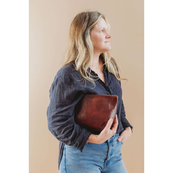 R.Riveter - Wholesale Clutch Bag - Women's - Naomi Zipper Clutch | Cherry Leather8