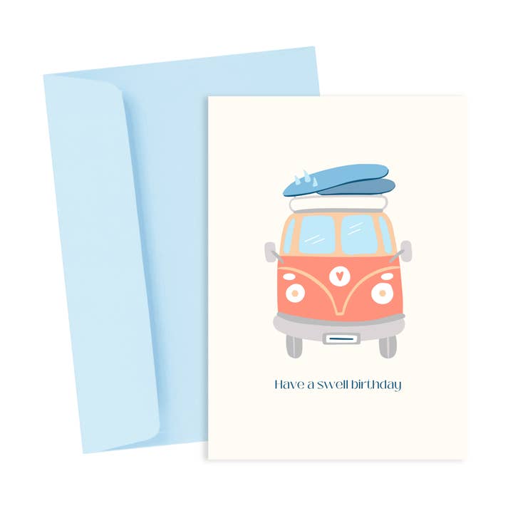 Popsy Press - Wholesale Birthday card - Have a Swell Birthday - Beach Themed Happy Birthday Card1