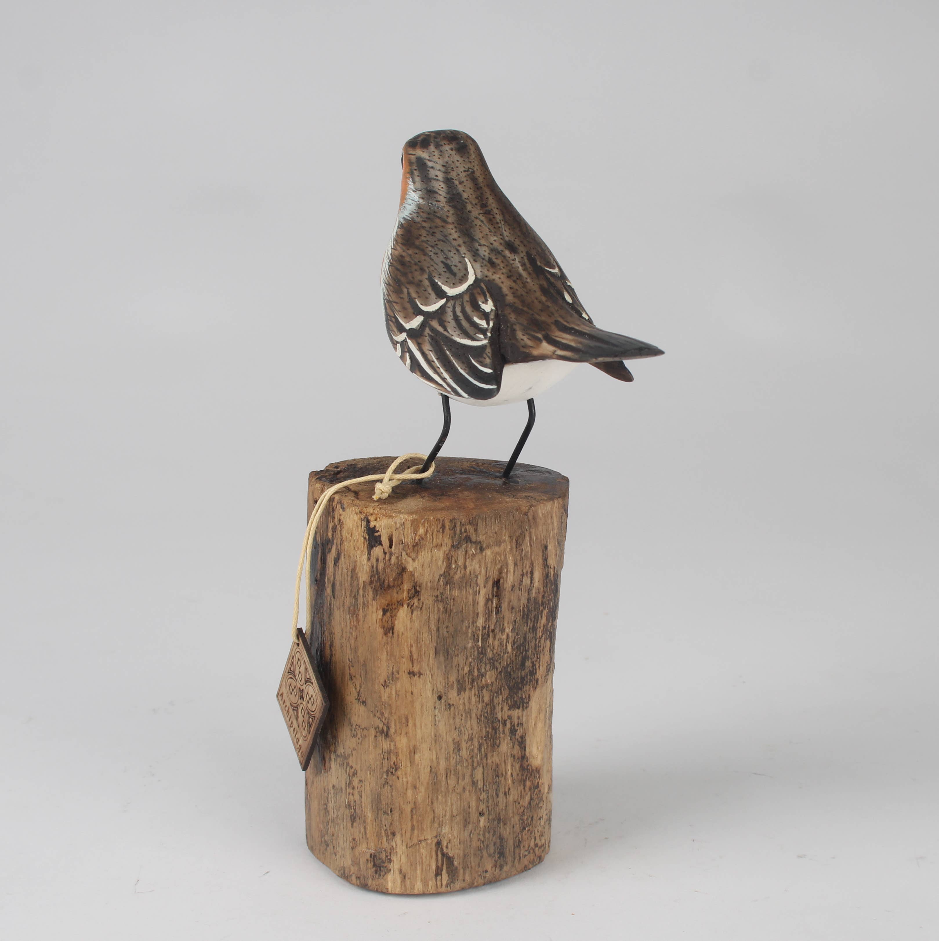 Originals International Ltd - Wholesale Decorative Figurine - Hand Carved Wooden Robin on Stump by Archipelago3