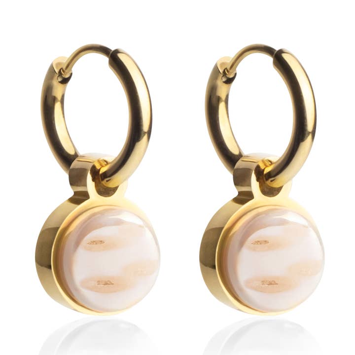 Mix & Match bøjleøreringe med vedhæng • guld/abrikos • 12 mm for engroshandel hos ALEXASCHA