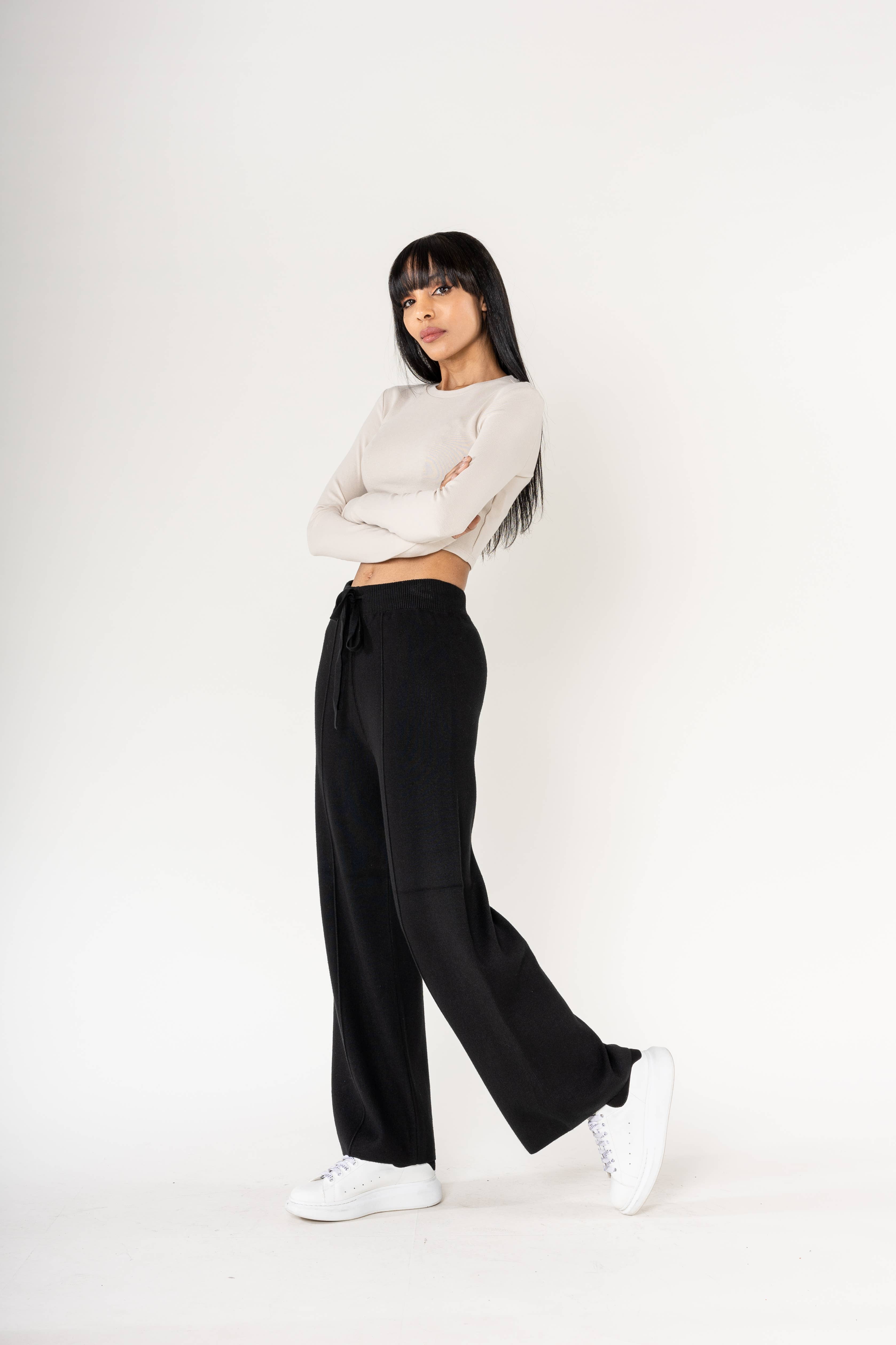 Nina Carter – Engroshandel Bukser - Dame – F025 Flared Cocooning Comfort-strikbukser9